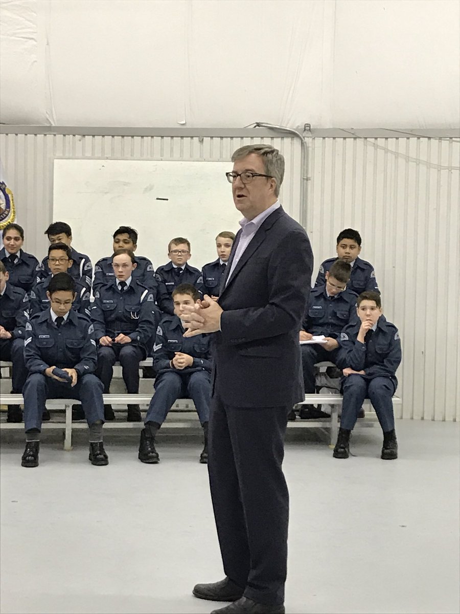 JimWatsonOttawa's tweet photo. Spoke to the Royal Canadian Air Cadets, 706 Snowy Owl Squadron this evening in Kanata at the Connaught Ranges. I was able to speak about life as the Mayor, the role of municipal government, and the value of community service. https://t.co/lUVCu8hpI3