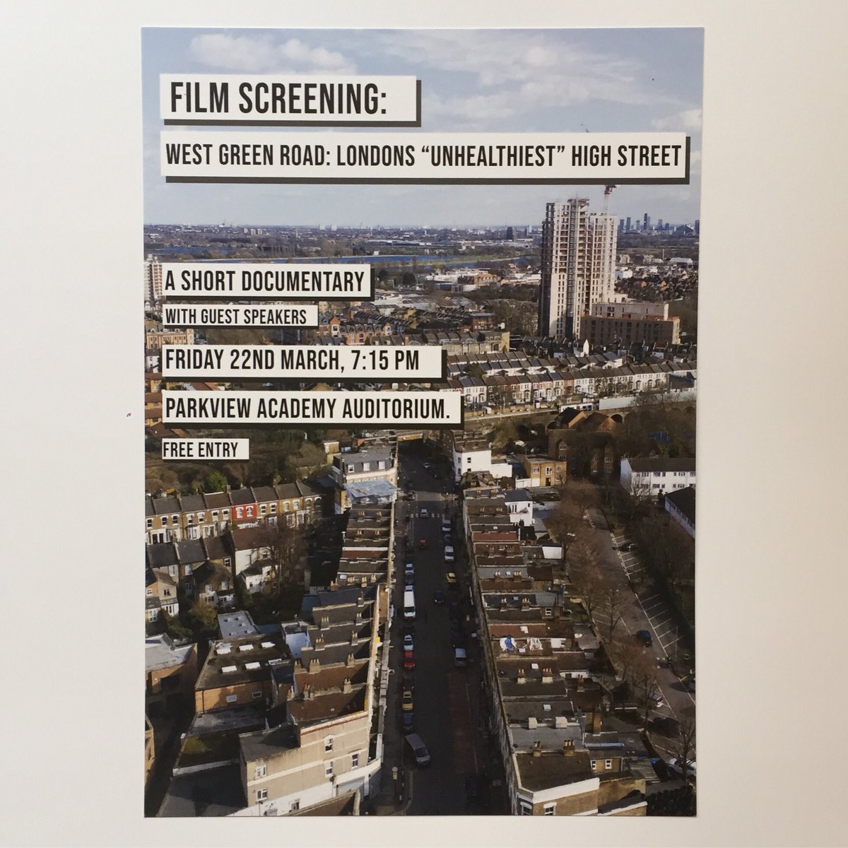 HaringeyToday's tweet photo. Free Film  Screening - This Friday
22/03/2019 @homes4haringey @HaringeyBites @HaringeysArt @OutdoorHaringey @haringeycouncil @HiCinema @HaringeyYMusic #haringey #Tottenham #sevensisters #soto @_SeventhSister https://t.co/YdmZ5T6WqL