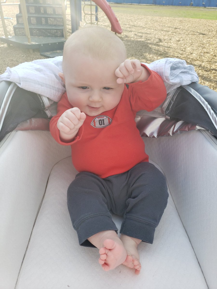 fsujmac's tweet photo. When it's mid 70s and sunny, we party at the park while big sis plays! #beautifulday #babyboy #Mack https://t.co/0TsLpA5IYe