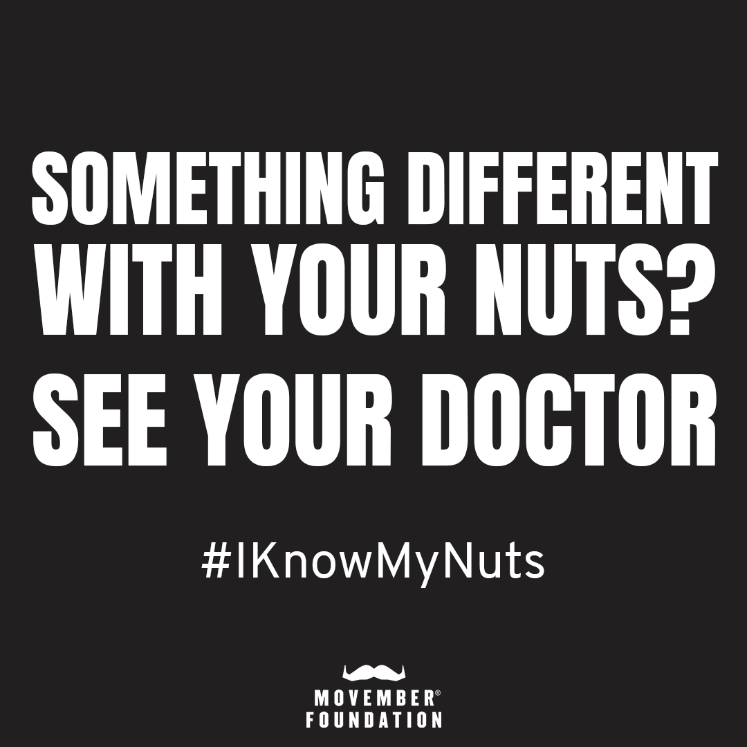 MovemberAUS's tweet photo. In Australia, testicular cancer is the most common cancer in young men. Notice something different? See your doctor. #IKnowMyNuts https://t.co/H5jGdpssZ4