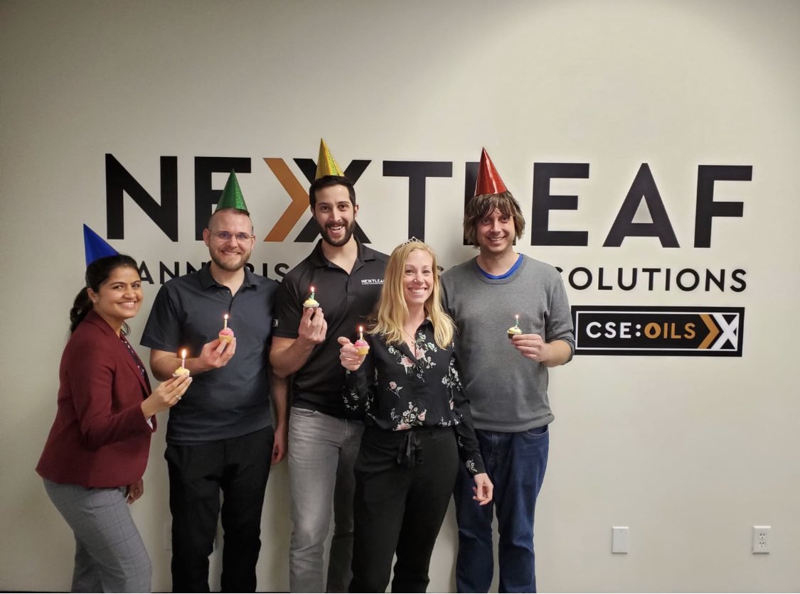 nextleaf_oils's tweet photo. Our trail blazing team, and “Brain Trust” at our Processing Facility, taking a moment to acknowledge all the effort &amp; hard work that’s made today feel like a truly celebratory start to our next chapter. #nowtrading #cannabisstocks #CSEOILS #nextleaf #innovators #cannabisindustry https://t.co/b5sGQCzWa6