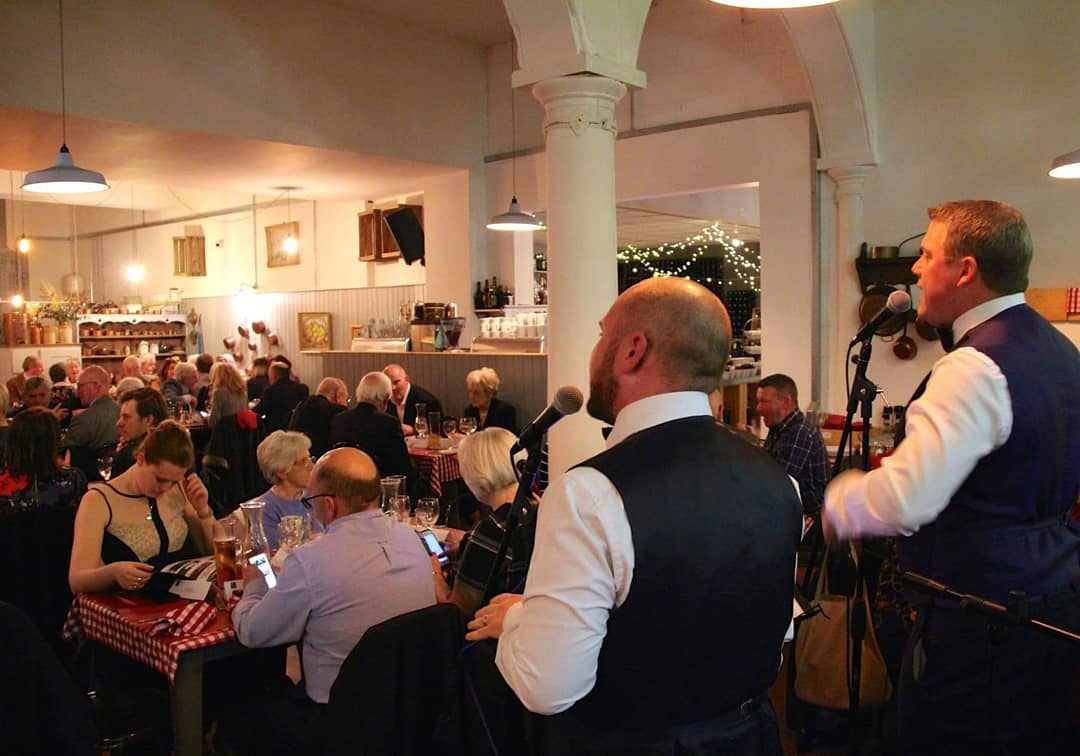 thetwobows's tweet photo. Fab evening at @fredericbistro for the @RBLI on Tuesday! #thetwobows #ratpack #franksinatra #musicalduo #charitymusic #charitynight https://t.co/nK1wT1BfBi