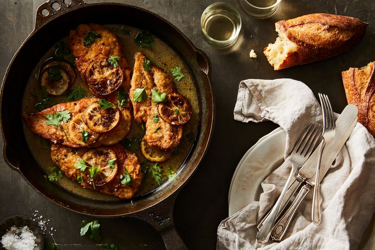 Lemony, buttery, and quick to come together, this Italian-American classic is easy enough for a weeknight, but special enough for company. Serve with buttered noodles or lots of bread for sopping up the sauce. #lemonchicken #chickenrecipe ow.ly/a13T30o1hsl