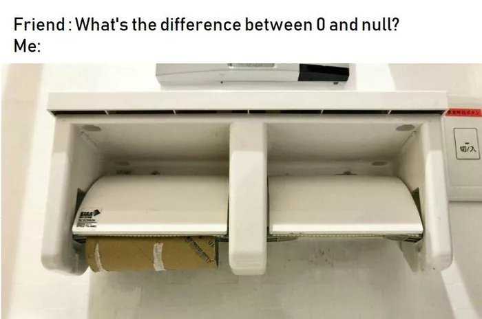 shrutikapoor08's tweet photo. What is the difference between 0 and null? #DevJoke #javascript https://t.co/gNipZ2J7DM