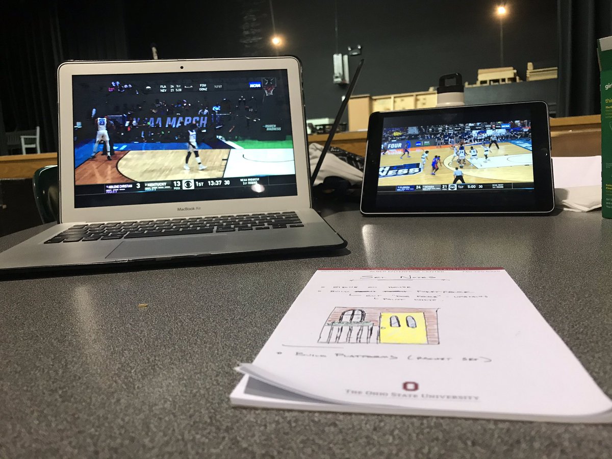 ptrenor's tweet photo. Musical set work prep.... #MusicMan #SetPrep #MarchMadness #Multitasking @grahamchoirs https://t.co/OARRVtUb6p