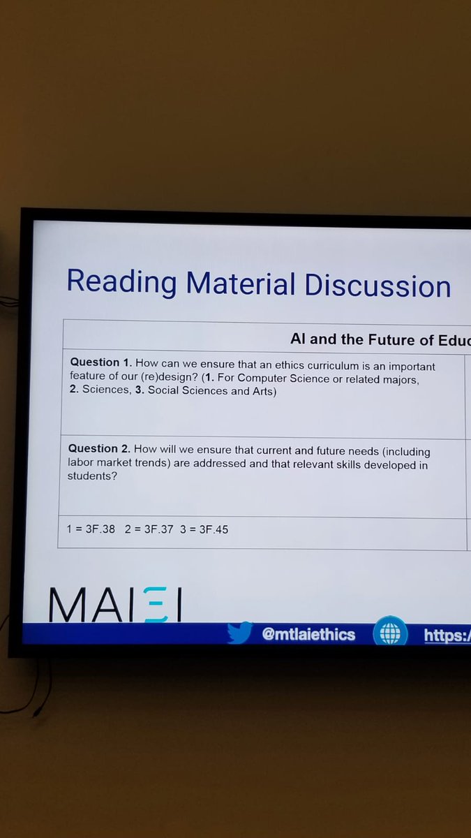 mtlaiethics's tweet photo. We're delighted to be hosting the first of two #meetups on #AI and #Ethics with @mydawsoncollege on the #futureofeducation #education

cc: @inrobotvoice @atg_abhishek @CaronMirka @renjie https://t.co/yS90YcJtqp