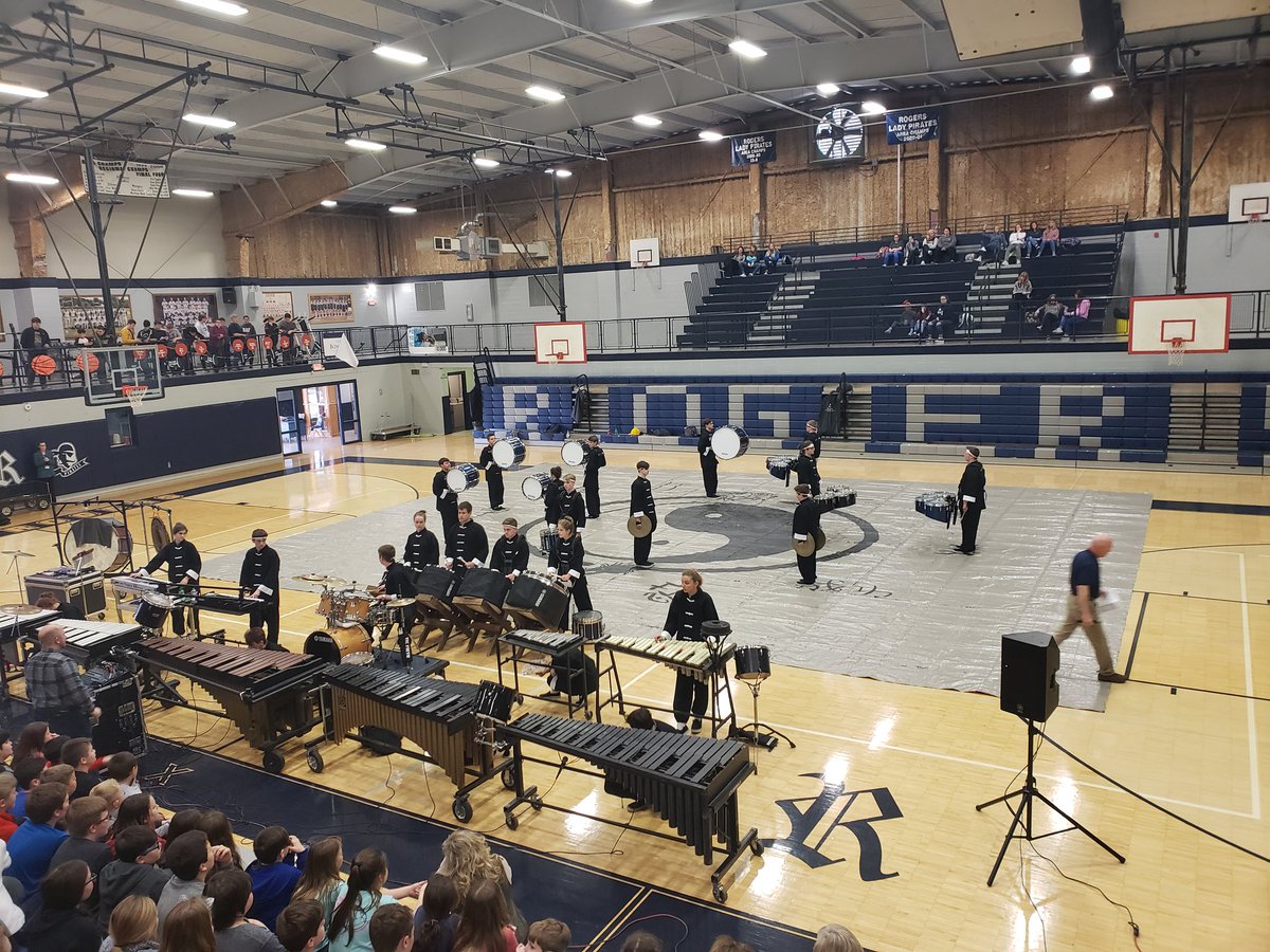 The drumline performed for our students today. They did a great job and we are very proud of them.