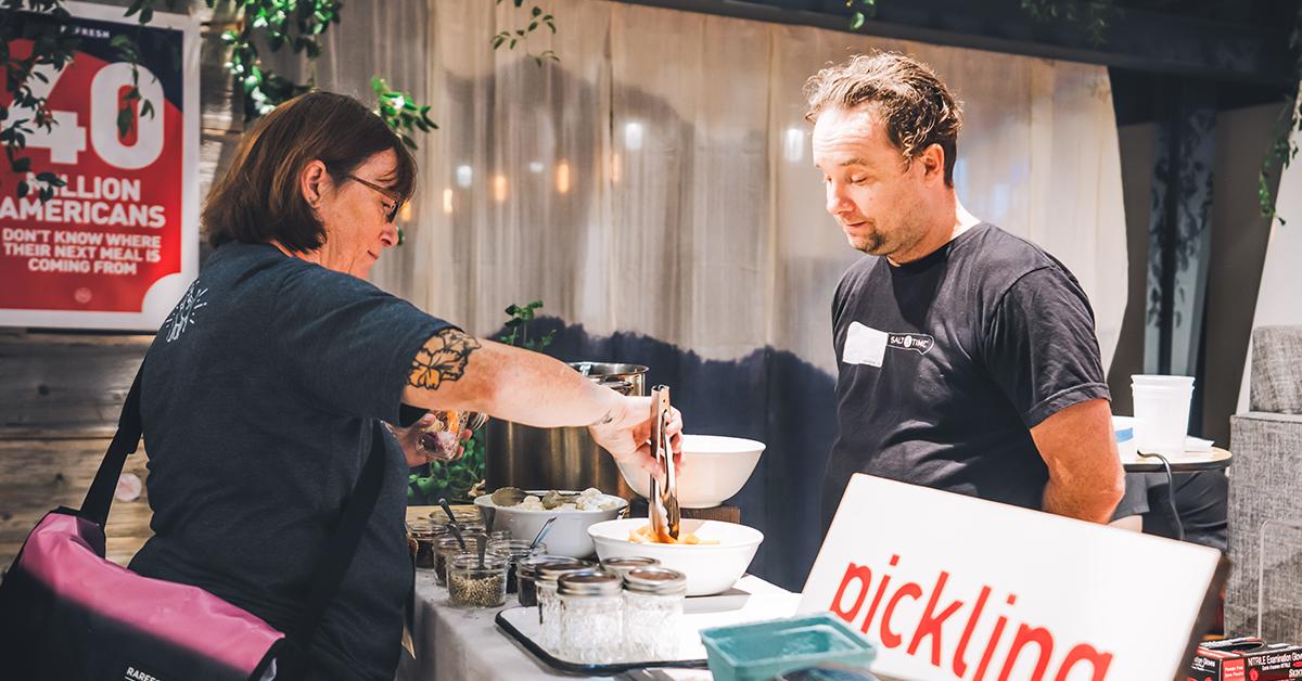 refreshfoodtech's tweet photo. What did we do last week at #SXSW?

-#Farmersmarket with fresh, #local produce

-Hundreds of attendees ate their first bug, in chocolate and other snacks 

-Chef demos by #JamesBeard award-winning chefs

-An attendee tries her hand at pickling vegetables 

#refreshSXSW https://t.co/RsQmJPjHUH