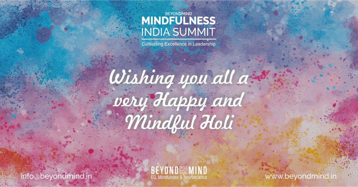 mbehl1's tweet image. It’s the colors which makes this world so incredibly beautiful. Holi is the day to thank for this colorful universe. Wishing everyone a happy and colorful Holi. #mindfulnessindiasummit #beyondmindlearning #beyondmindnow #mindfullness #HoliHai