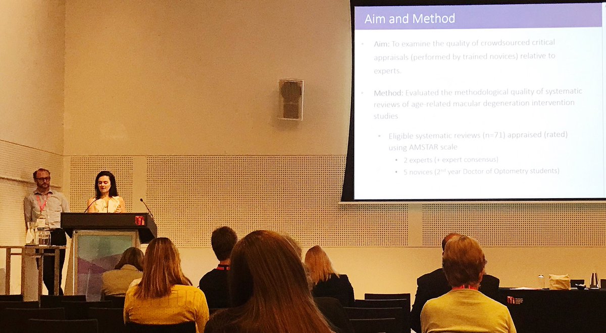 DrLauraDownie's tweet photo. Presenting with A/Prof Michael Pianta at the #VAHRC2019 conference on #CrowdCARE ⁦@CrowdCAREbear⁩ https://t.co/QWQo2VUCzn 
“Transforming the use and teaching of evidence-based practice” ⁦@UniMelbDOVS⁩ ⁦@unimelb⁩ ⁦@scruffulous⁩ https://t.co/cuvRxVyBb2