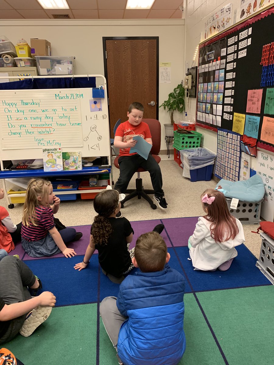 CMcCray108's tweet photo. Really proud authors are sharing their stories about how to trap a leprechaun!! #kindergarten #wcpsmd https://t.co/kQmVDvuPAf