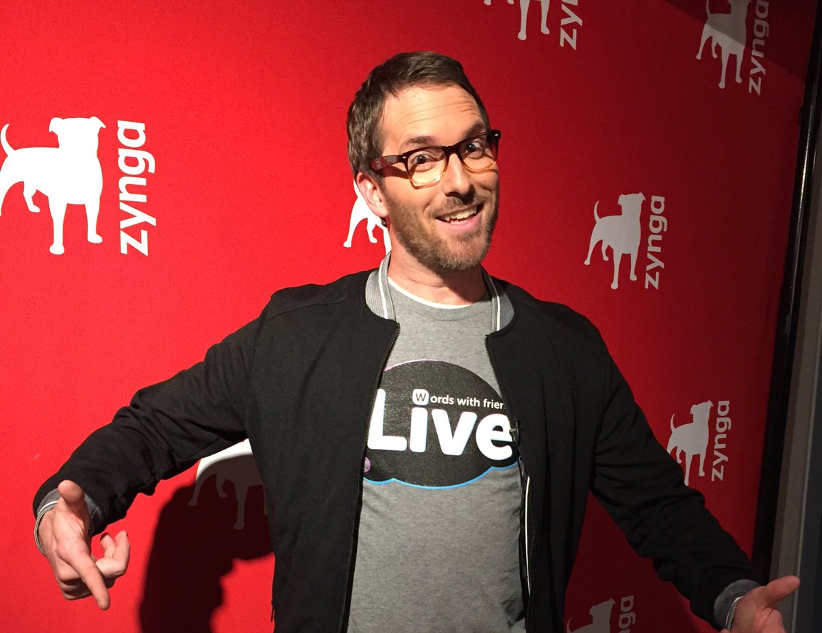 DerekMehn's tweet photo. About to go LIVE at @Official_GDC happy hour here at Zynga! 6pm PT start! See you then. #GDC2019 #WordsWithFriendsLIVE #WordsWithFriends @WordsWFriends https://t.co/tNyVOqHfUF