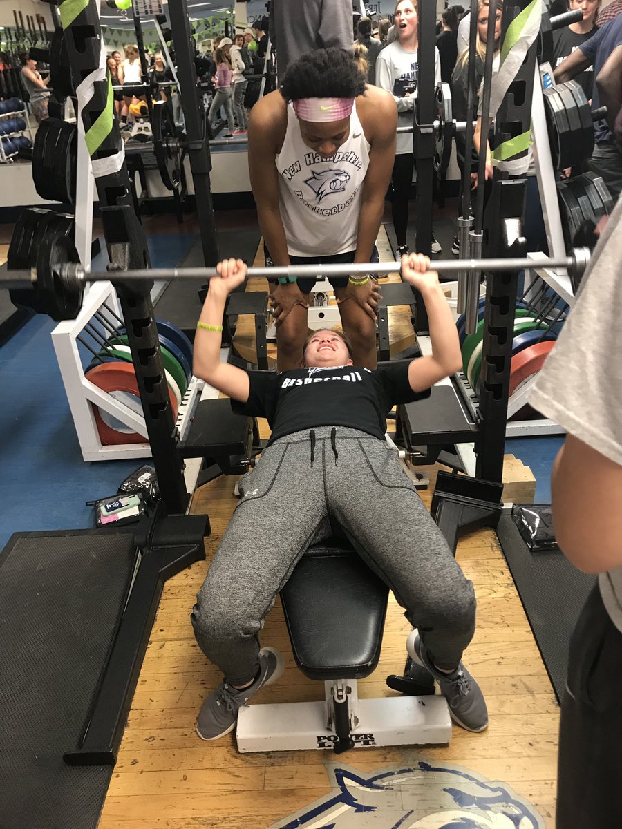 UNHWBB's tweet photo. The Cats’ were benching for a cause tonight #benchoutthestigma @UNHSAAC @UNHWildcats https://t.co/n2NAz6voVg