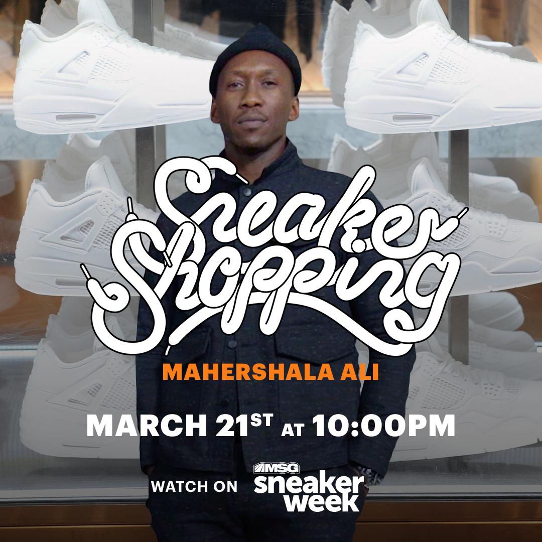 ComplexSneakers's tweet photo. .@MSGNetworks’ celebration of #MSGSneakerWeek rolls on tonight as Mahershala Ali goes “Sneaker Shopping." https://t.co/p1H72iuXMl