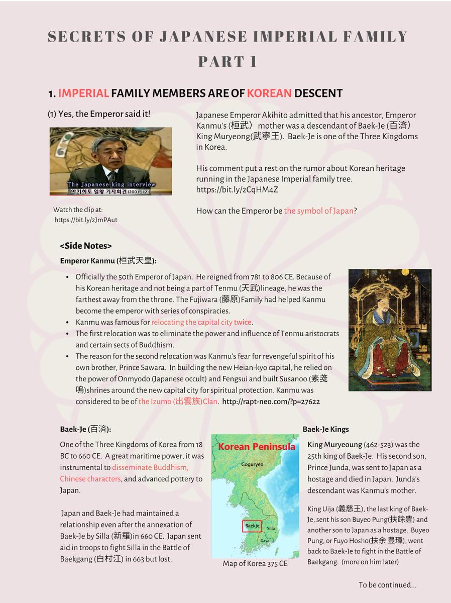 Maciro_45's tweet photo. Japanese #Emperor and his family have #Korean lineage in them. The emperor had admitted it. https://t.co/3eVEvnDezZ
According to him, the Korean lineage started with Emperor Kanmu.
Why Kanmu relocated the capital city twice?
https://t.co/H7jaDktpV6
#JapaneseSecret https://t.co/jdAx3D6Civ