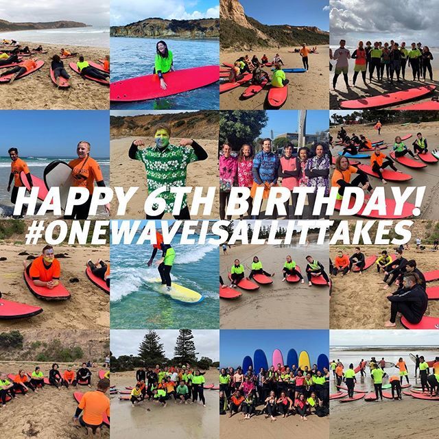 Happy 6th birthday to our friends over at @onewaveisallittakes! The work you do for communities all around Australia is truly amazing... and we're grateful to be able to help spread the message! "OneWave lets people know they are not alone and encourages… ift.tt/2Cza1yq