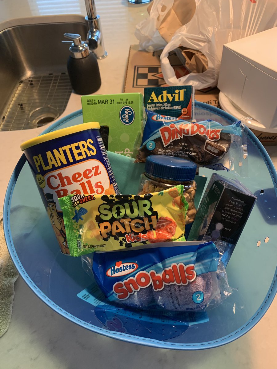jackbishop's tweet photo. Big shout to my parents for the humorous vday basket. Only kids I’ll have now - sour patch. Thanks Mom and Dad. 

Also- big shout to @NatBishhh for taking care of me and my lo’s while I recover and watch #marchmadness https://t.co/wikrnF8xaX