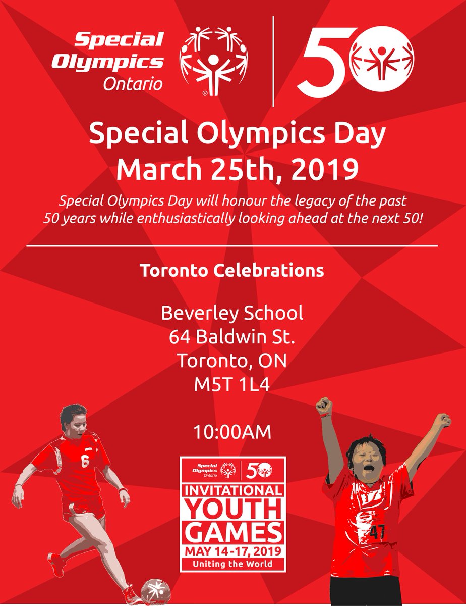 Join <a href="/TorontoPolice/">Toronto Police</a>  March 25 &amp; help celebrate the 50th anniversary of <a href="/SOOntario/">Special Olympics Ontario</a> &amp; 50 days to #YouthGames2019. 
Help us raise $50,000 on #SpecialOlympicsDay  in honour of the 50th Anniversary!  <a href="/youthgames/">Klaudia Grzelak</a> @marksaunderstps 
Donate:  youthgames2019.com/draft/campaign…