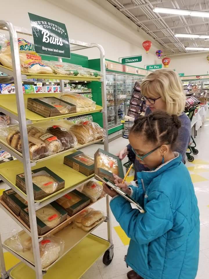 SES_Teach's tweet photo. Thanks Lowe’s Foods in Stuart, VA for allowing our students to learn math in your grocery aisles. @SES_Teach @PCPS_Teach @lisastovall12 https://t.co/fbM1208QUo
