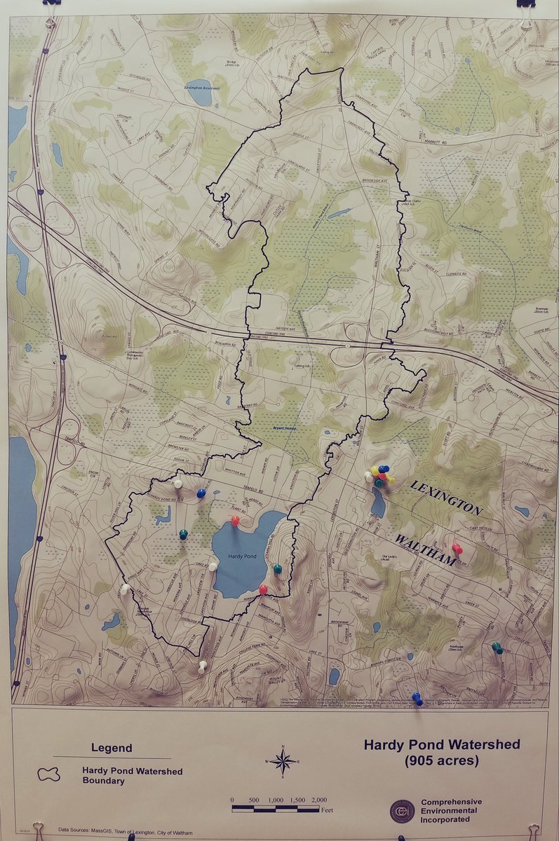 Good turnout for the @WalthamLandTrst talk on accurately mapping the 905 acre Hardy Pond watershed held at Brookhaven in #LexingtonMA. Thanks to Sally Wetzler, Phil Moser, and Bob Hartzel <a href="/CEIengineers/">CEI</a>