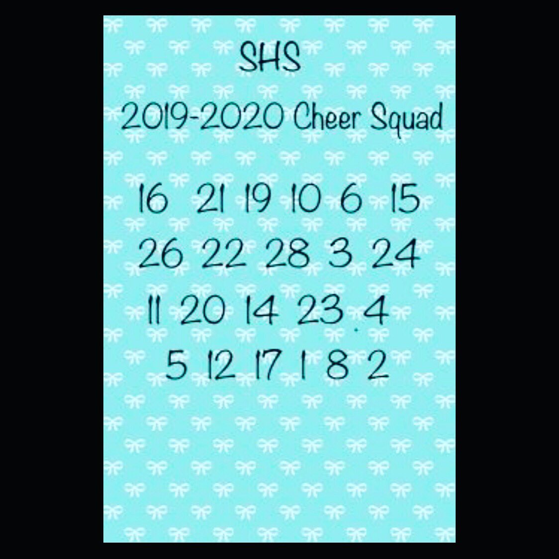 Here’s your 2019-2020 squad! Congrats &amp; thank you to all who tried out! 🎀