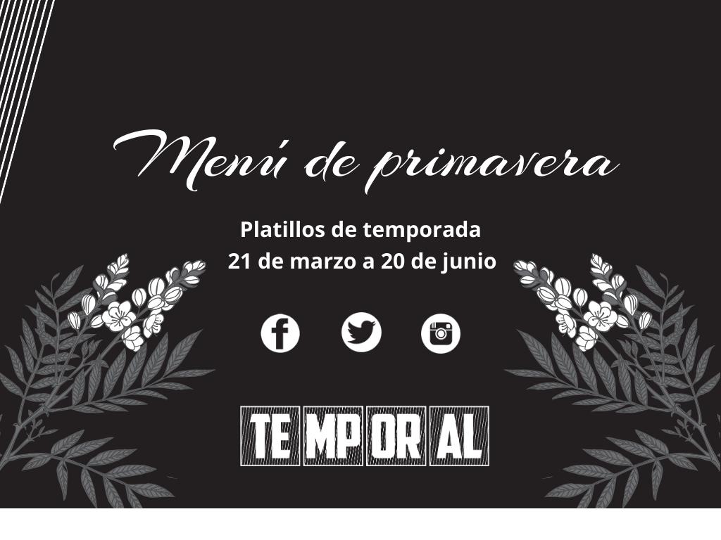 RestTemporal's tweet photo. ¡La primavera ha llegado y con ella nuestro menú con platillos de temporada! Ven y disfruta de los mejores sabores que solamente esta estación nos puede brindar. #MenúDePrimavera #VenATemporal #ColoniaCondesa https://t.co/ItKkBFfCb9