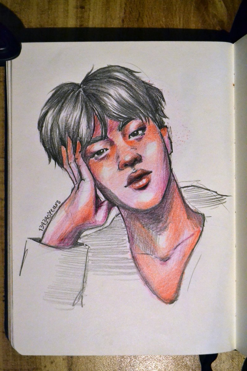 20190321 / day 80ahhhhh i am now loving this style, i need to practice coloring more but it's??? pretty??? fits them well i believe. my pencil is now less than 10 cm long, need to buy more. @BTS_twt  #btsfanart