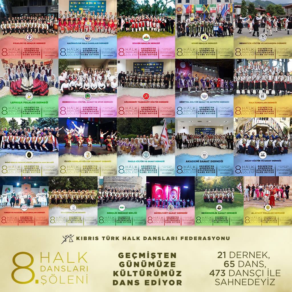 Her gün gelişen ve özüne sadık hale getirilmek için büyük emekler harcanan Kıbrıs Türk Halk Dansları sizlerin beğenisine sunuluyor... Bu akşam YDÜ, AK KM’de Federasyonumuzun, 21 derneği ile ortaklaşa düzenlediği 8. Halk Dansları Şöleni’ne bekliyoruz...  #folkder