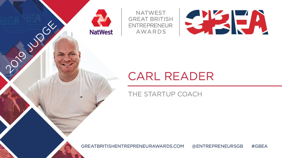 CarlReader's tweet photo. Ecstatic to be judging for the #GBEA this year. If you think you have what it takes to be crowned the Great British Entrepreneur of the Year 2019 then start your journey today! https://t.co/mIj6XM2cSx #CarlReader #Business #EntrepreneurAwards https://t.co/bcMJ3mFrux