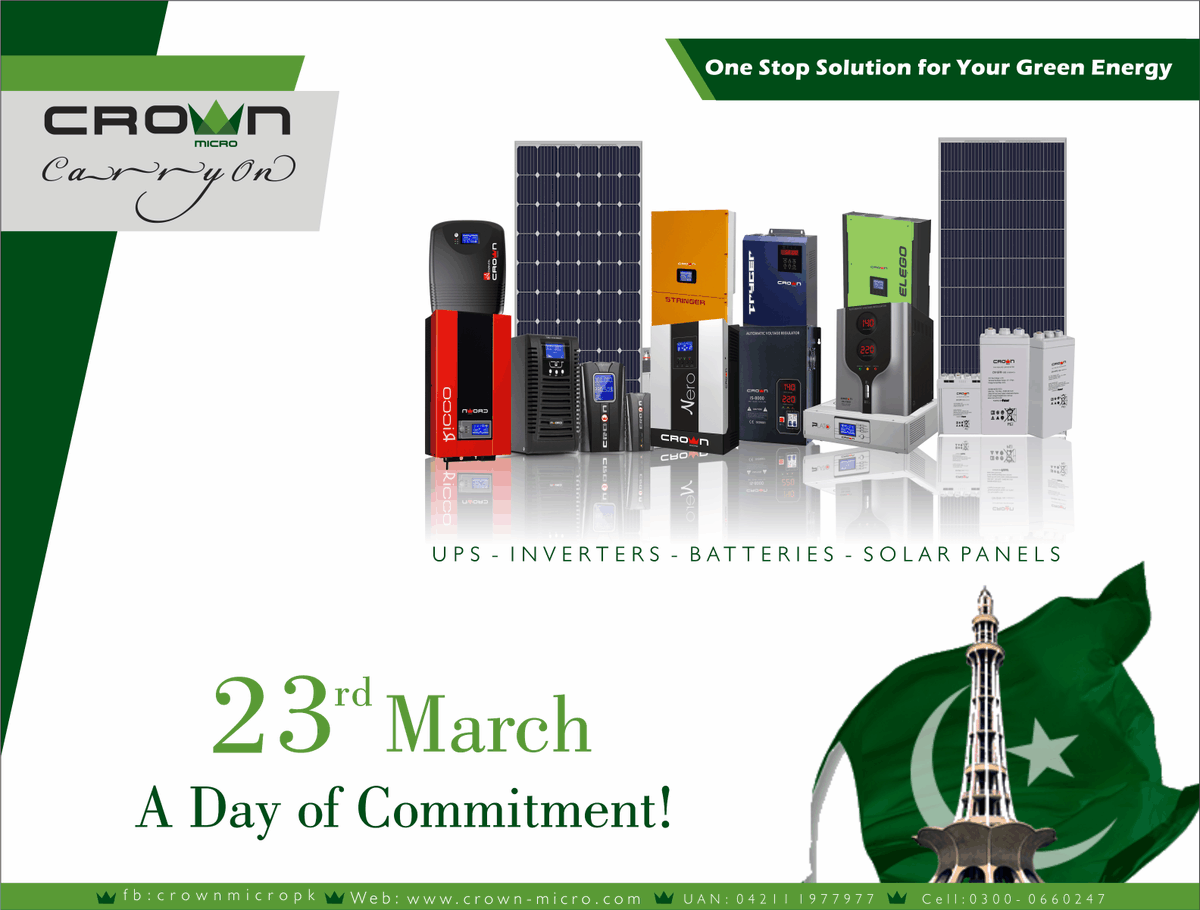 CrownPakistan's tweet photo. Let's not forget the commitment we made today. Crown Micro aims at making Pakistan a better place to live and strive to revolutionize the energy sector in the country. 

#23rdMarch #ResolutionDay #ADayOfCommitment https://t.co/JS5ZD6hQvz