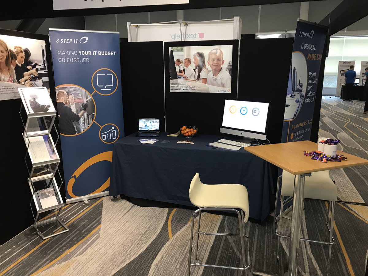 swat247's tweet photo. Come and find @3StepITUK today at @ICTforEducation. Let’s talk #Sustainability #ITLifecycle #partnerships and everything in between (except Brexit) https://t.co/JoLcdwRXRG