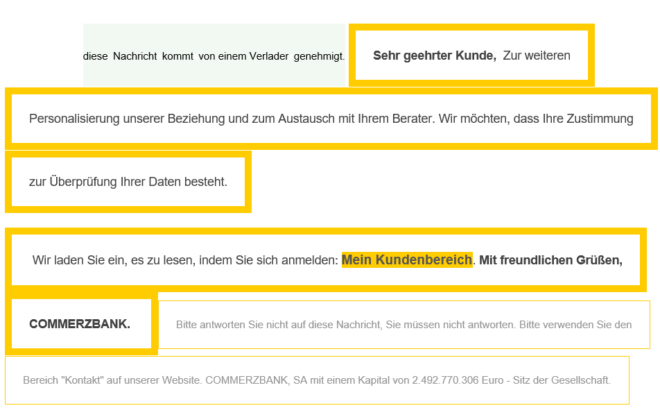 CommanderKeen71's tweet photo. Das Layout der Mails von der @commerzbank wird auch immer professionieller ;-) Dabei habe ich dort doch überhaupt kein Konto *kratzamkopf* #lovelyspam https://t.co/zMJus7iulS