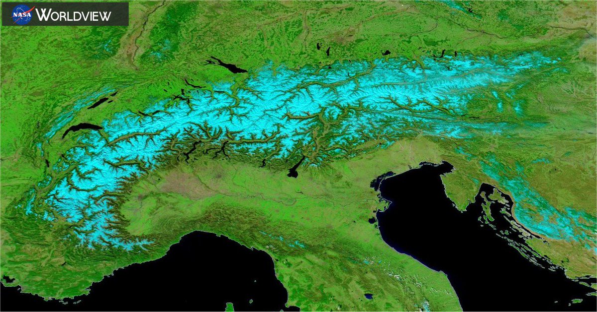 NicolauPineda's tweet image. #cloudFree #Alps 2019/03/21 721 composite by #MODIS Aqua via @NASAEarth Worldview #eARTh #springtime #snowcover