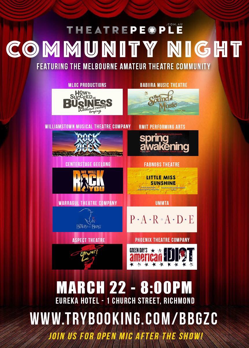 MLOCAU's tweet photo. Tonight’s the night! Please come down  and support our amazing ‘How To Succeed’ cast and all the other amazing performers! 😊 It’s always a great night out, and... open mic after! What more could you ask for? Book online or there might be tickets at the door! 😊 https://t.co/n1Z8qjIQuv