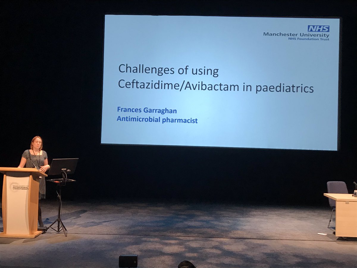 @francesgarragh1 <a href="/antibioticangel/">Azurewrath</a> presenting at #BSAC19 on the challenges of using Ceftazidime/Avibactam in paediatrics <a href="/BSACandJAC/">BSAC</a> <a href="/MFT_CSS/">MFT_CSS</a>