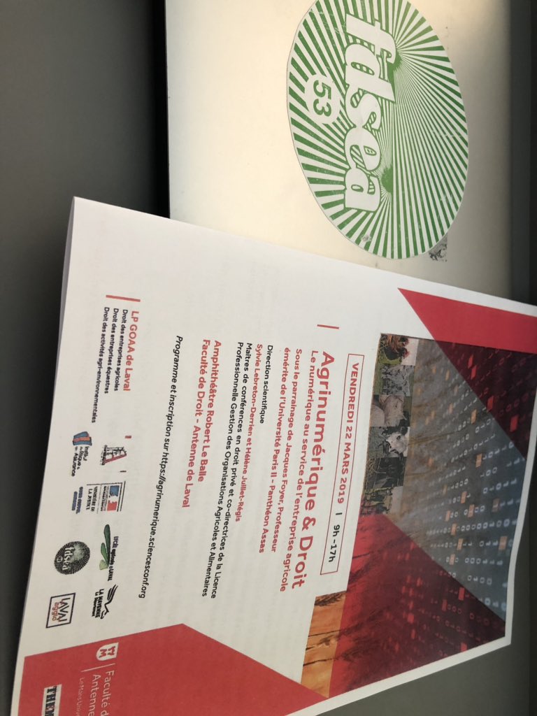 fdsea53's tweet photo. Ouverture du colloque #agrinumerique et #droit co-organisé par la faculté de droit, la #fdsea53 et le #barreau de @lamayenne. Le numérique entre promesses et risques / l’agrinumerique, les réponses juridiques à la protection des données. @jmseronie @ChLambert_FNSEA https://t.co/jAKKkexve9