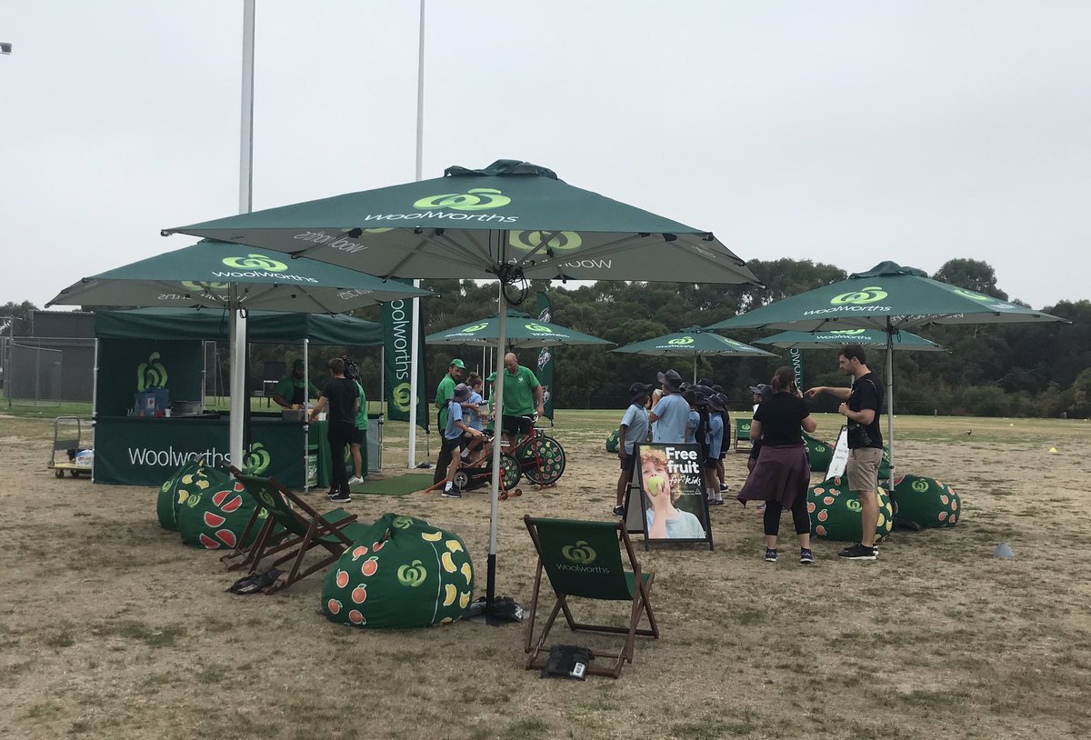 Loving the <a href="/woolworths/">Woolworths</a> set up at our school cup today! Smoothie bikes were a hit.