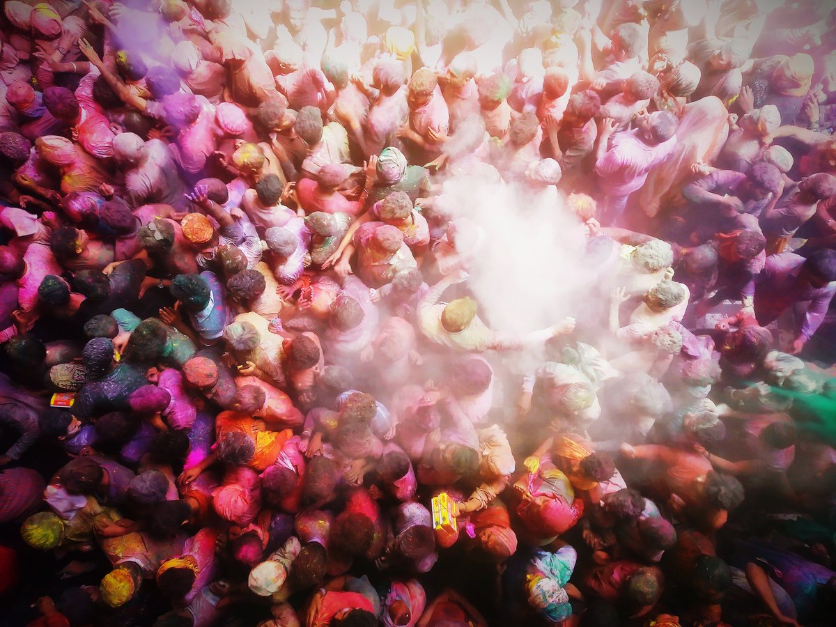 Coloured towns, faces in multi-colours, cheers and chants echoing everywhere, its that time of the year in India #happyholi 
#festival #colours #people #amazing #vrindavan #mathura #bakebihari #kimxgensapa