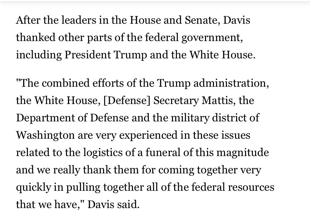 Rene_gadeCowboy's tweet photo. Video proof shows trump lied about not being thanked by the McCain’s .. Rick Davis read a long statement from the family ...When will ppl start calling him out 24/7 @GOP @realDonaldTrump @WhiteHouse #trumpmccain #JohnMcCain https://t.co/03TsNZoS5G