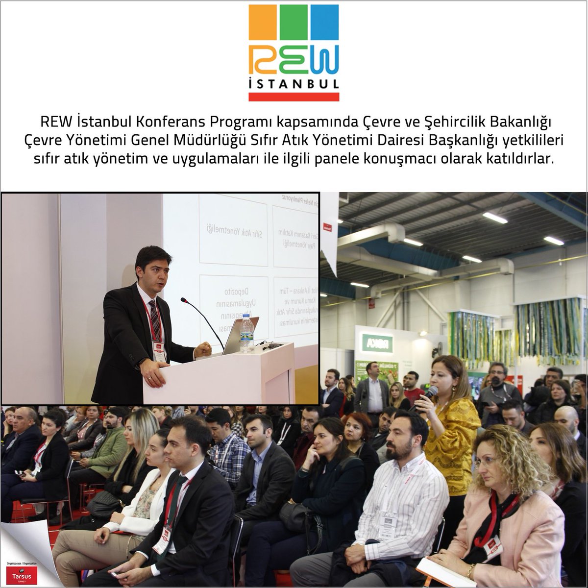 RewIstanbul's tweet image. REW İstanbul Konferans Programı kapsamında Çevre ve Şehircilik Bakanlığı Çevre Yönetimi Genel Müdürlüğü Sıfır Atık Yönetimi Dairesi Başkanlığı yetkilileri sıfır atık yönetim ve uygulamaları ile ilgili panele konuşmacı olarak katıldırlar.Konferans Programı: bit.ly/2Jzy3PE