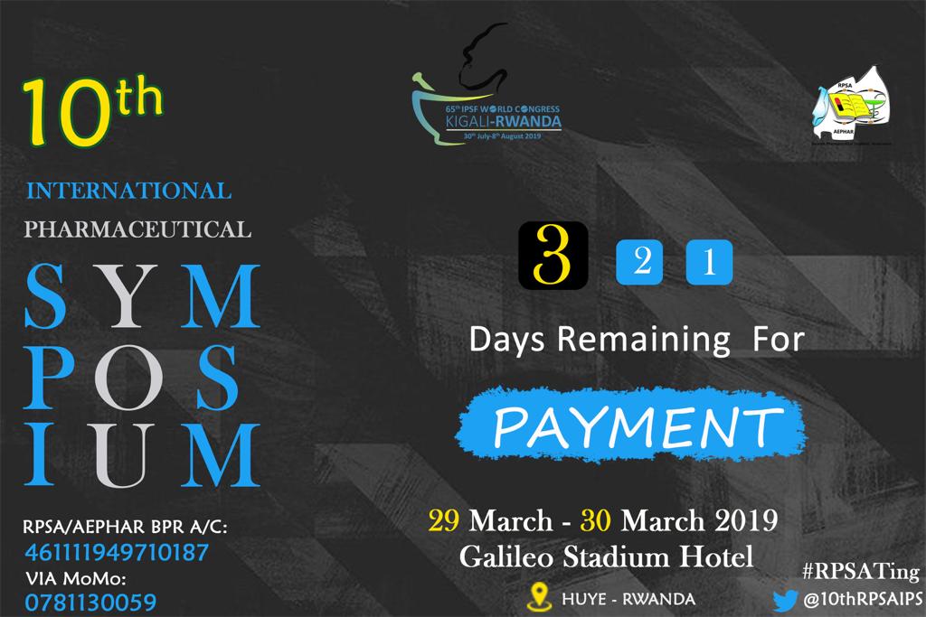 10thRPSAIPS's tweet photo. [Countdown] only 3 days remaining @10thRPSAIPS payment, if not yet, pay asap @RPSARwanda @IPSFAfRO @IPSForg https://t.co/I3gehS0Th1