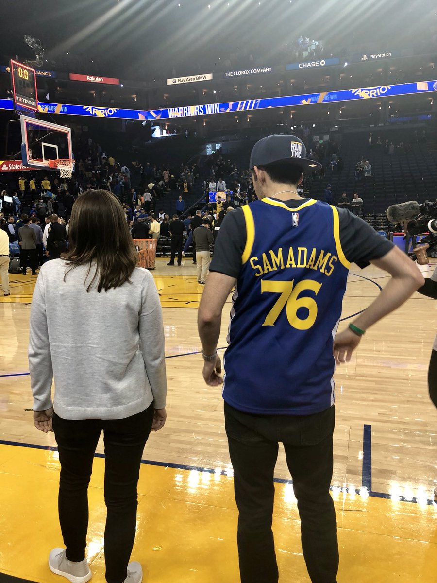 SeanPBell's tweet photo. .@SamuelAdamsBeer’s gave our @warriors #GetDrafted contest winner one heck of an experience! Thankful for our partnership with Boston Beer Company. #DubLife https://t.co/CG0QBF8SBQ
