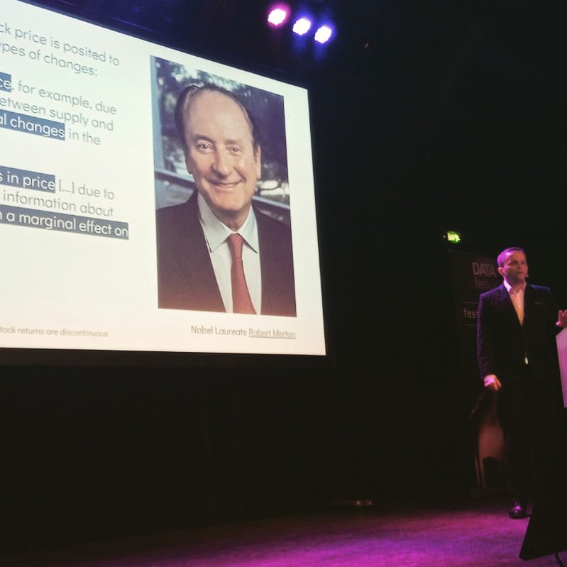 StephanDWerner's tweet photo. Robert #Merton was a great inspiration for my research #LSE and also shaped how we do #AI #innovation in #finance at @Risklio. Was great fun talking about it at #DataFestival2019 . https://t.co/C5RHNrXq2f