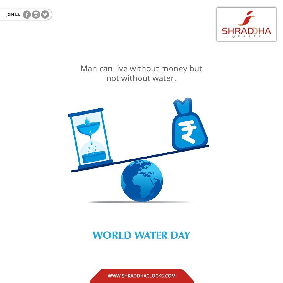shakti14939384's tweet photo. Man can live without money but not without water....#WorldWaterDay #ShraddhaQuartz

Contact Us: 📲 +91 98792 84204

#WorldWaterDay2019 #WaterDay #SaveWater #SaveLife  #Shraddha #Quartz #ClockMaker #ClockManufacturer #ClockDesigner #Interior #Gifts #Giftware #WallClock #Clocks https://t.co/UttdlZIB07