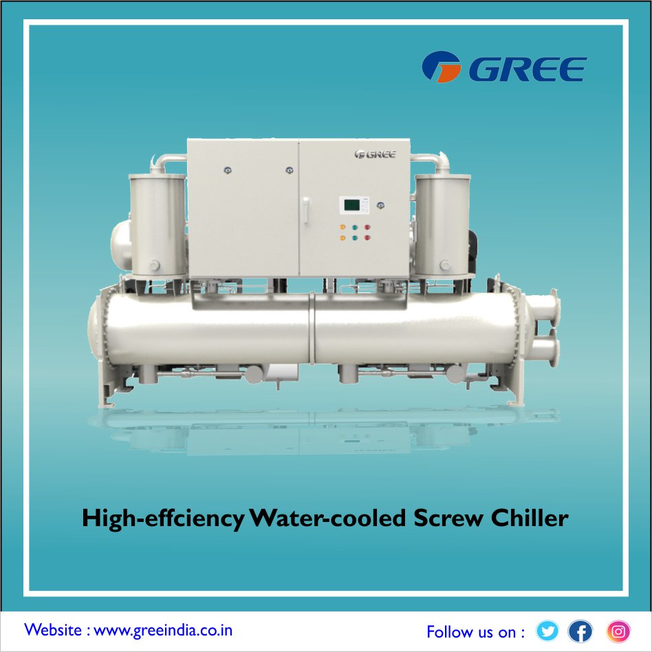 GreeIndia's tweet photo. High-effciency Water-cooled Screw Chiller #GreeIndia #GreeIndiaAirConditioners #IndiasBestAirconditioners #MarketLeaders https://t.co/XxqkxGiaka
