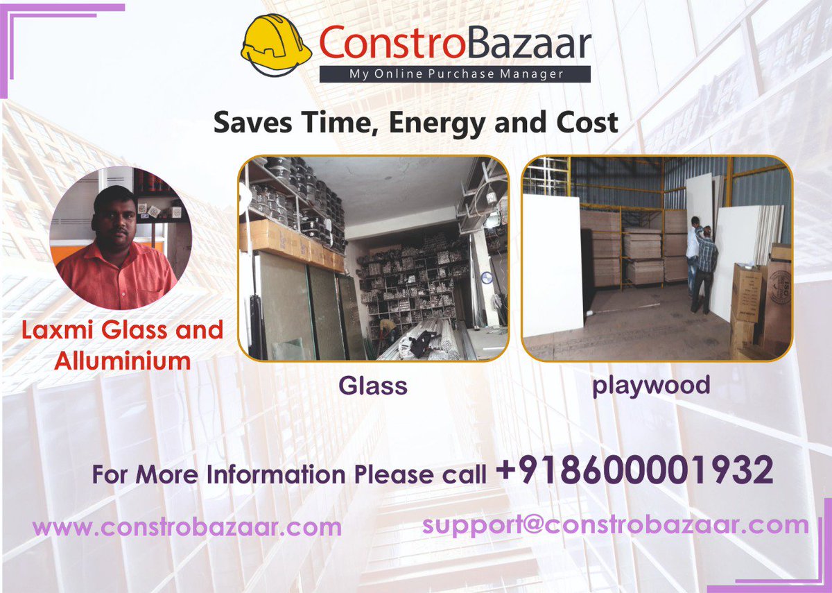 ConstroBazaar's tweet image. Laxmi Glass &amp;amp; Aluminum is on @ConstroBazaar
Find our Product like All Types Of Glass, All Types Of Aluminum.
constrobazaar.com
+91 8600001932
#ConstroBazaar #LaxmiGlassAndAluminum #AllTypesOfGlass #Glass #AllTypesOfAluminum #Aluminum
#Pune #Mumbai #Delhi #Maharashtra #India