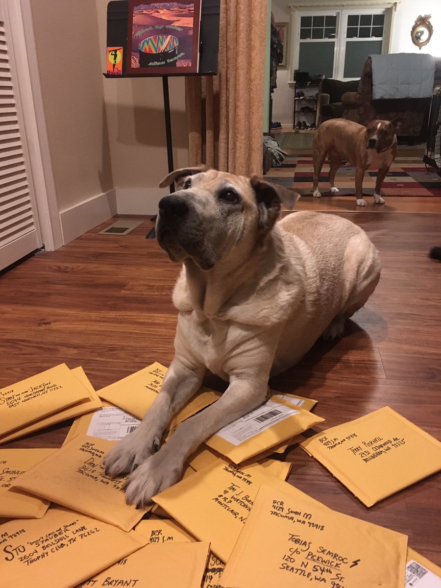 We are almost sold out of limited edition WE BLAST LAST! These are mailing out in the morning.  Boom, Cleo, Oscar, and Fiona want to remind you that all purchases go to <a href="/TacomaHumane/">The Humane Society for Tacoma & Pierce County</a> and also receive a matching donation from the band.