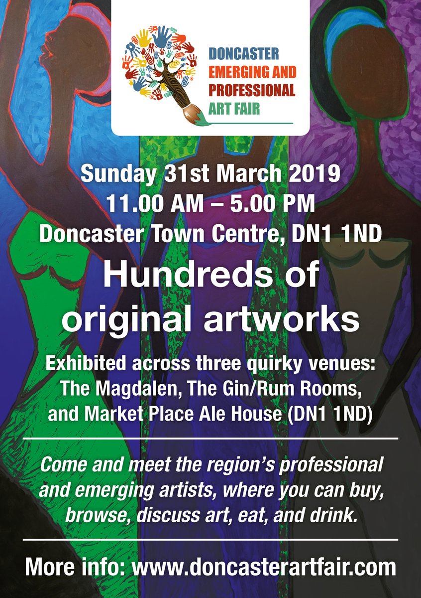 Save the date. March 31st, the #doncaster Town centre comes alive with #artists at the magdalen, the rum rooms, the gin rooms, marketplace alehouse. 100s of original artworks. One day only. See you there. 🔃 #sheffieldissuper #doncasterisgreat #ceramics #arts #artfair #Yorkshire