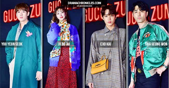 DramaChronicles's tweet photo. EXO Kai,Jo BoAh,Yoo Yeon Seok&amp;Cha SeongWon brightens Gucci's Event. How much are they wearing? https://t.co/4DwNLVQePB https://t.co/NJZmmk9TsW