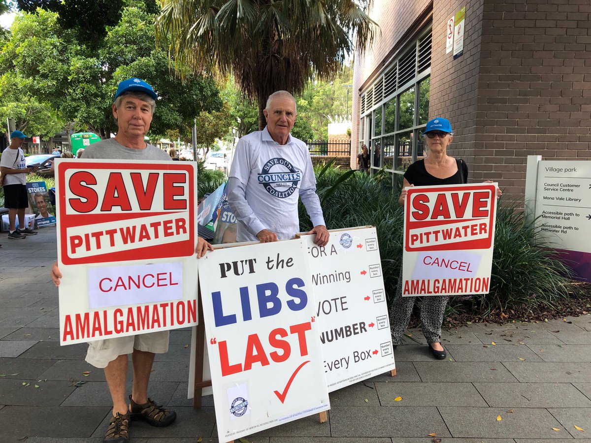 #NSWVotes  Here we are at Pittwater to convince the voters to follow the SOCC recommendation Number Every Box and Put The Libs Last and Pittwater may get their council back <a href="/PittwaterOnline/">PittwaterOnlineNews</a> <a href="/pittwater_love/">Pittwater Forever</a>